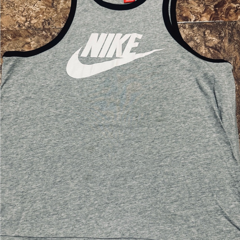 Nike Heather Gray Tank with Black Trim